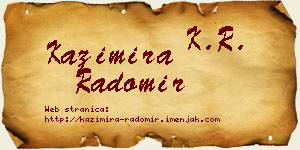Kazimira Radomir vizit kartica